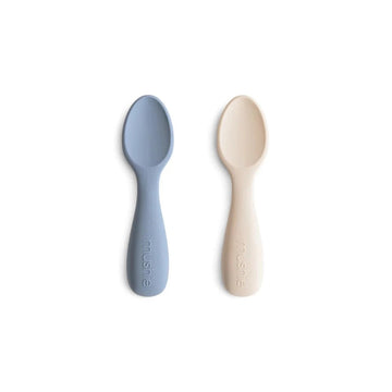 Mushie - Silicone - Toddler Starter Spoons 2pck Tradewinds/Shifting Sand All Feeding