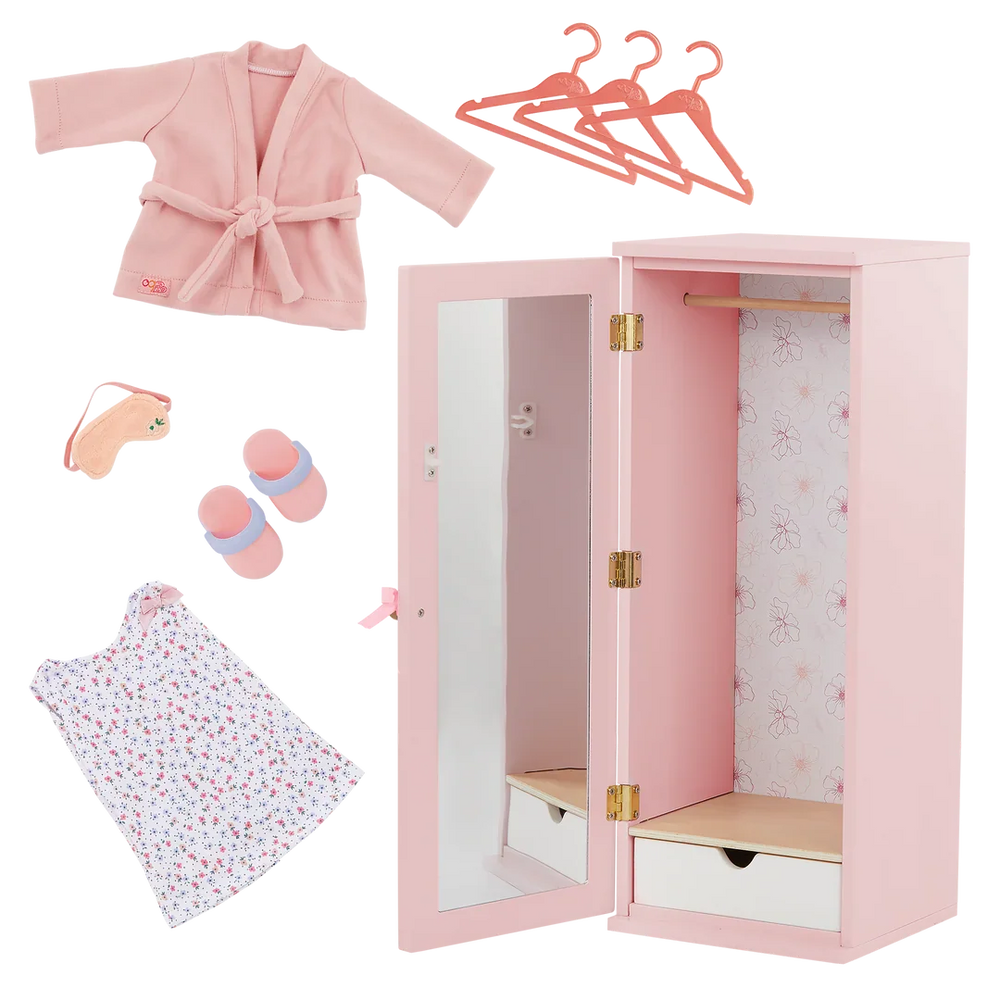 Our Generation - Fashion Closet – Wooden Wardrobe for 18" Dolls