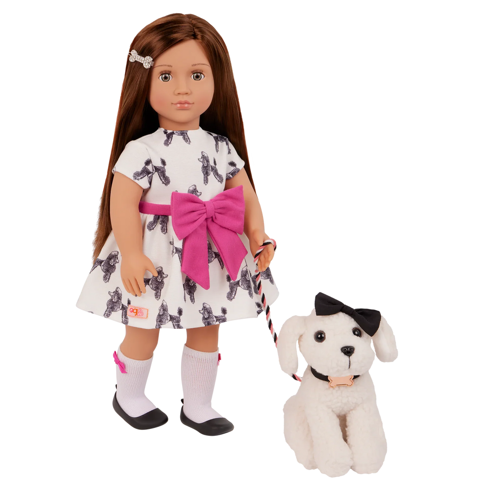 Our Generation - Gemma & Gigi - 18" Doll & Pet Plush Puppy Set