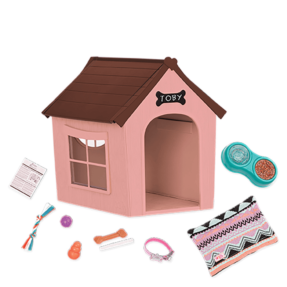 Our Generation - OG Puppy House - Wooden Dog House & Pet Accessories for 18-Inch Dolls