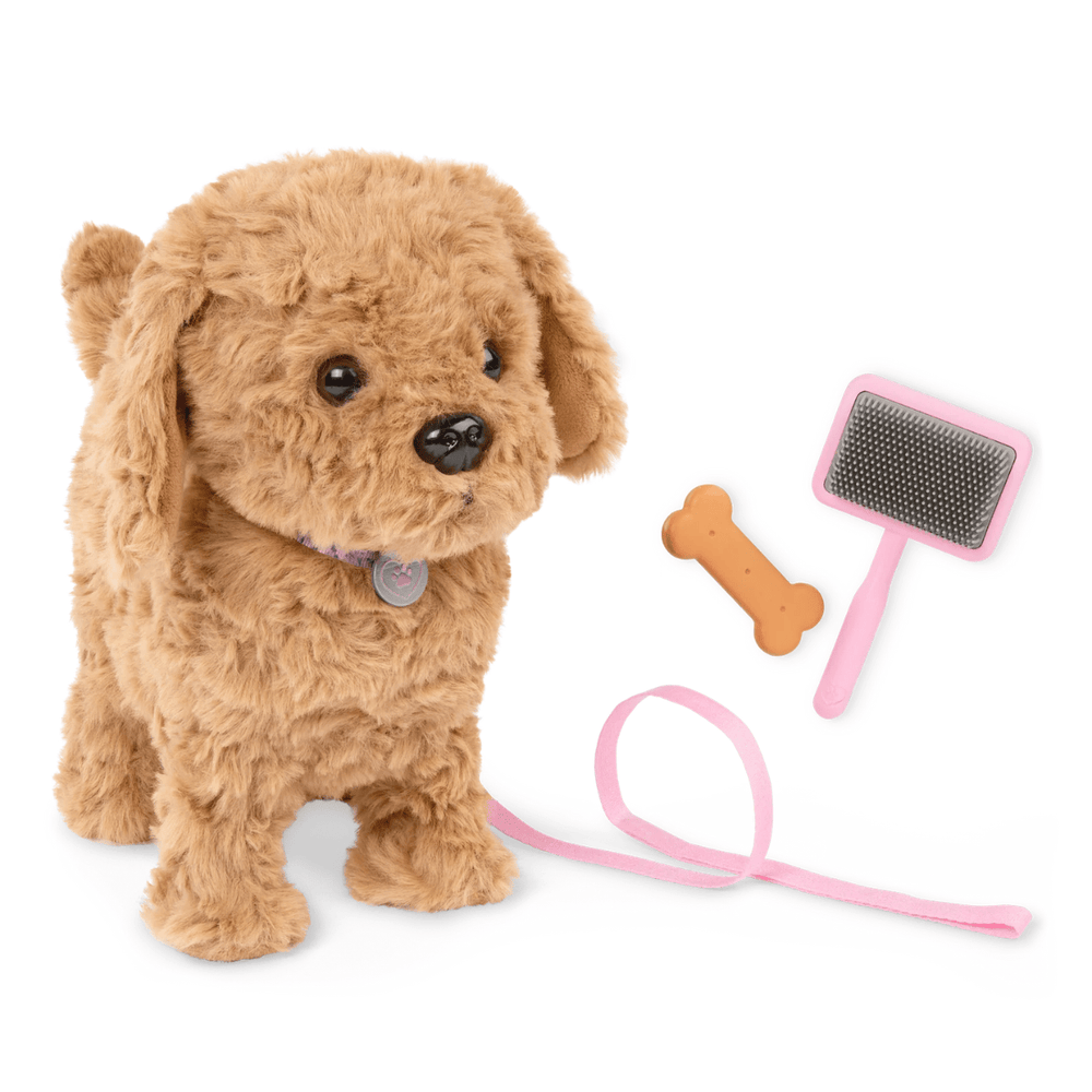 Our Generation - Playful Paws Goldendoodle Pup - Interactive Plush Puppy with Sounds & Movement