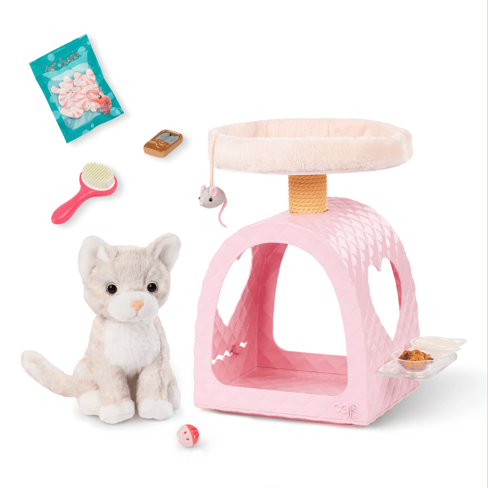 Our Generation - Purrfect Retreat - Cat House & Plush Kitty Accessory Set for 18-Inch Dolls
