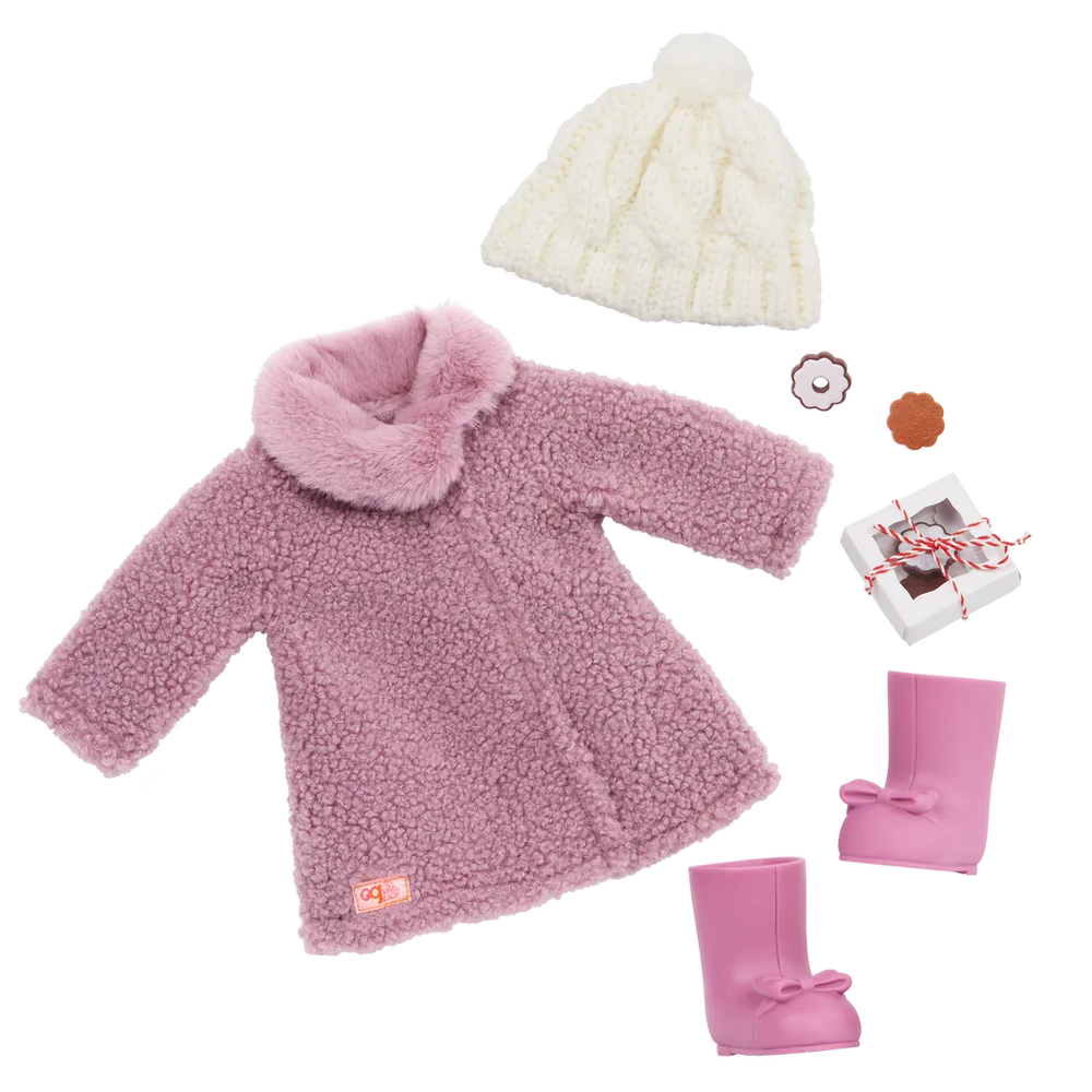 Our Generation - Wonderfully Warm - Winter Outfit with Coat, Hat & Boots for 18-Inch Dolls