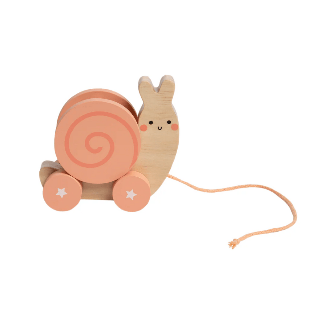 Pearhead - Wooden Snail Pull Toy & Rattle