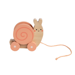 Pearhead - Wooden Snail Pull Toy & Rattle