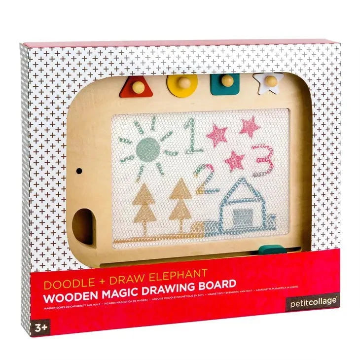 Petit Collage - Doodle + Draw Elephant Wooden Magic Drawing Board