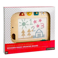 Petit Collage - Doodle + Draw Elephant Wooden Magic Drawing Board