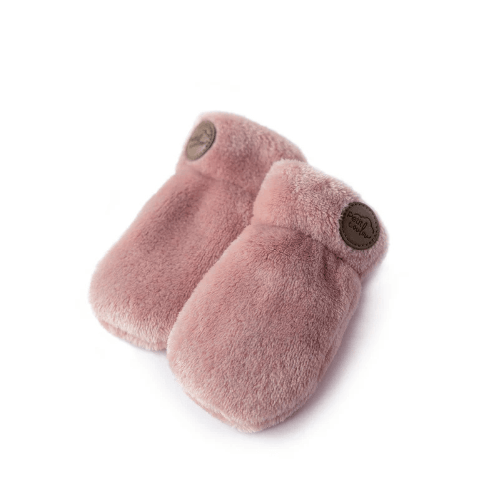 Petit Coulou - Minky Baby Mittens - Soft Fleece-Lined with Elasticized Wrist