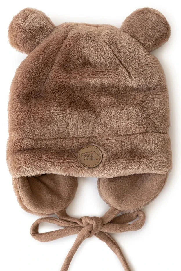 Petit Coulou - Minky Teddy Bear Baby Hat