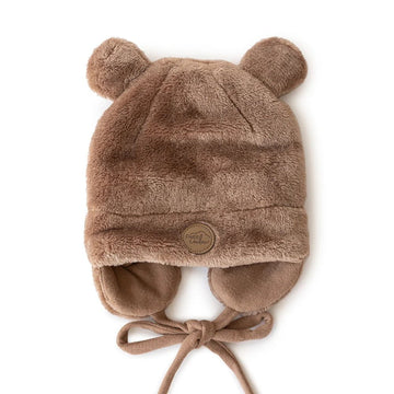 Petit Coulou - Minky Teddy Bear Baby Hat Mocha / 0-6m Baby & Toddler Clothing