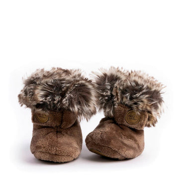 Petit Coulou - Winter Baby Ankle Booties Mocha Baby & Toddler Clothing