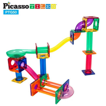 PicassoTiles - Magnetic Marble Run Track (50-150 Pieces) Puzzles