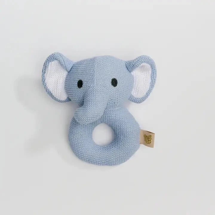 Piccolo Bambino - Sweater Knit Crochet Ring Rattle 7"