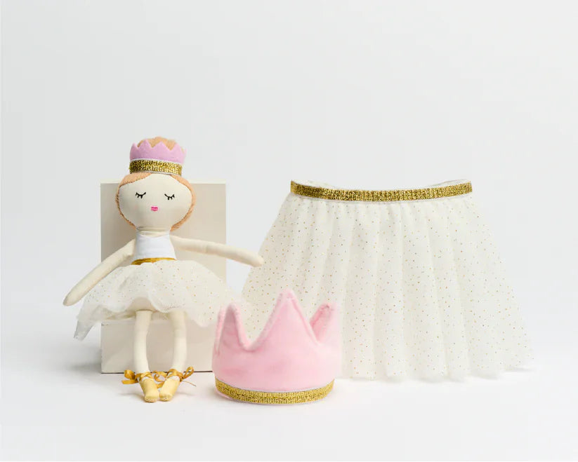 Piccolo Bambino - Tutu Set with Crown Headband and Doll 10" - One Size