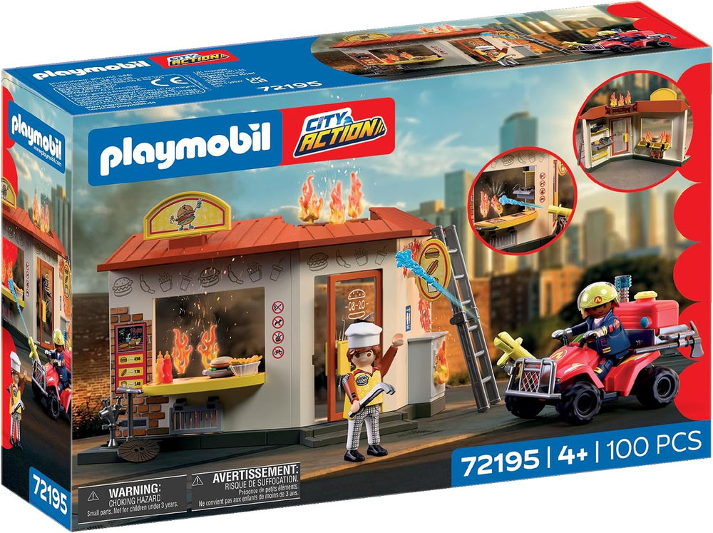 PLAYMOBIL - City Action - Fire Quad with Burger Shop