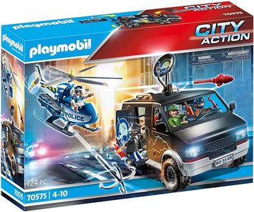 Playmobil - Helicopter Pursuit with Runaway Van All Toys