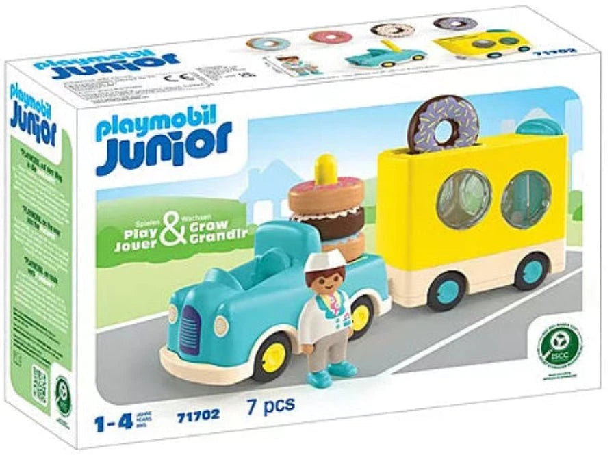 Playmobil - JUNIOR: Crazy Donut Truck with Stacking and Sorting Feature