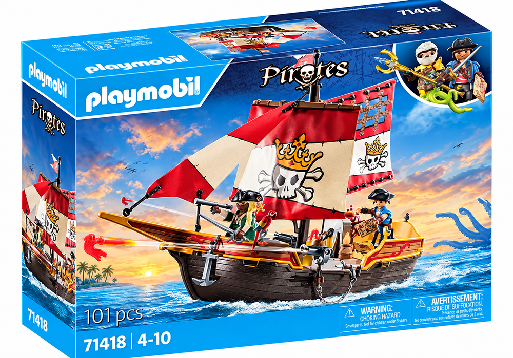 PLAYMOBIL - Small Pirate Ship - Play Set
