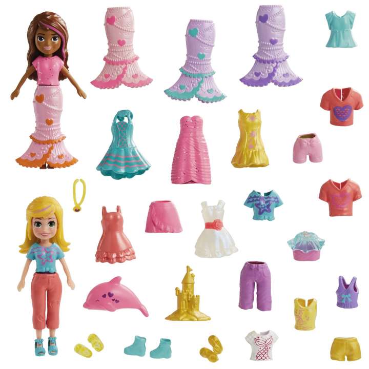 Polly Pocket - Color-Change Seashine Mermaid Fashion Pack