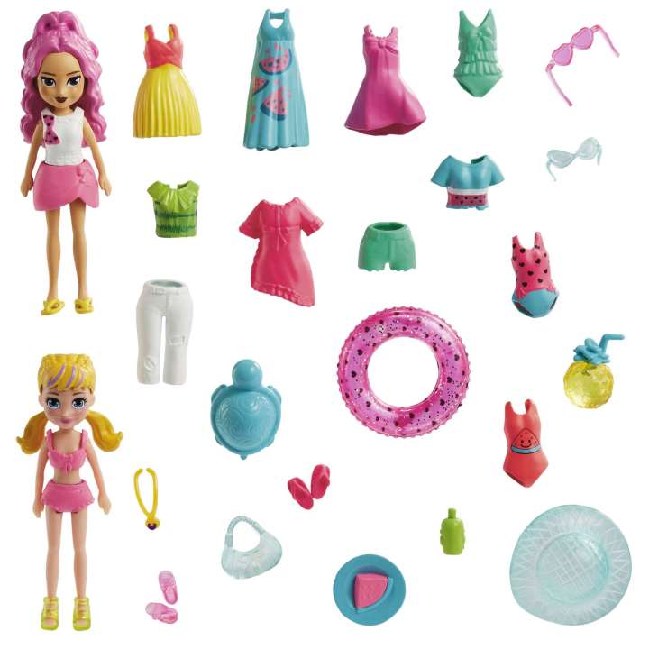 Polly Pocket - Watermelon-Scented Fruity Pool Fun Fashion Pack