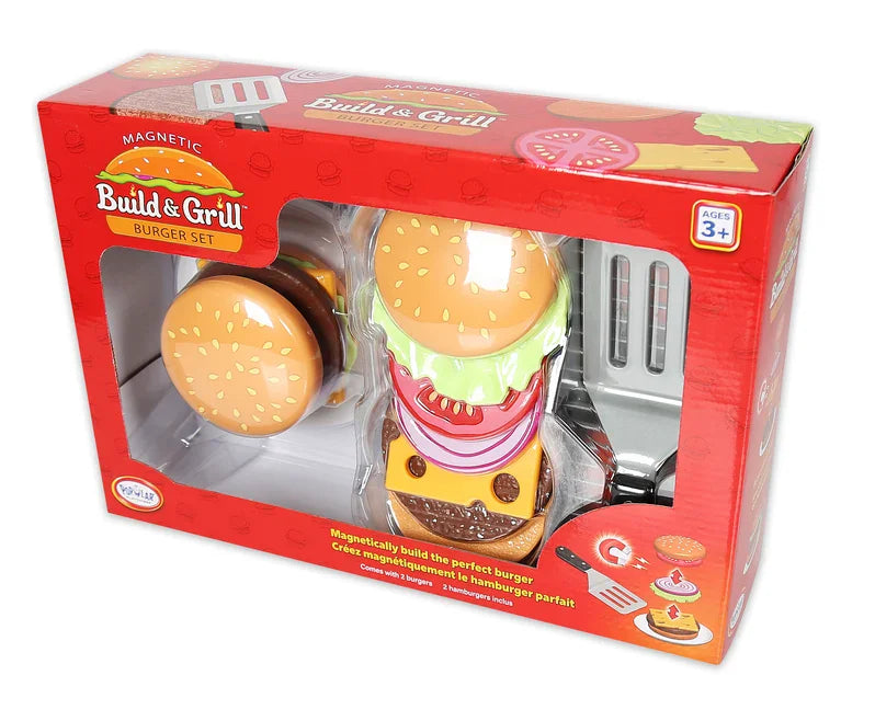 Popular Playthings - Magnetic Build and Grill Hamburger Set