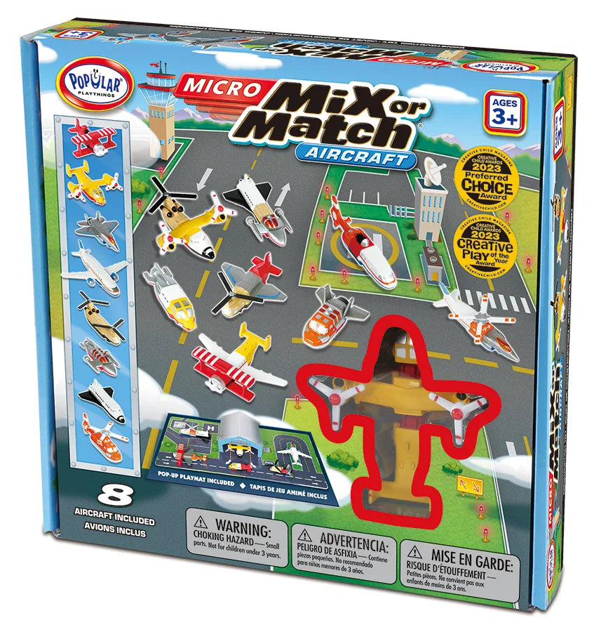 Popular Playthings - MICRO Mix or Match Vehicles - Aircraft - Magnetic Toy Set