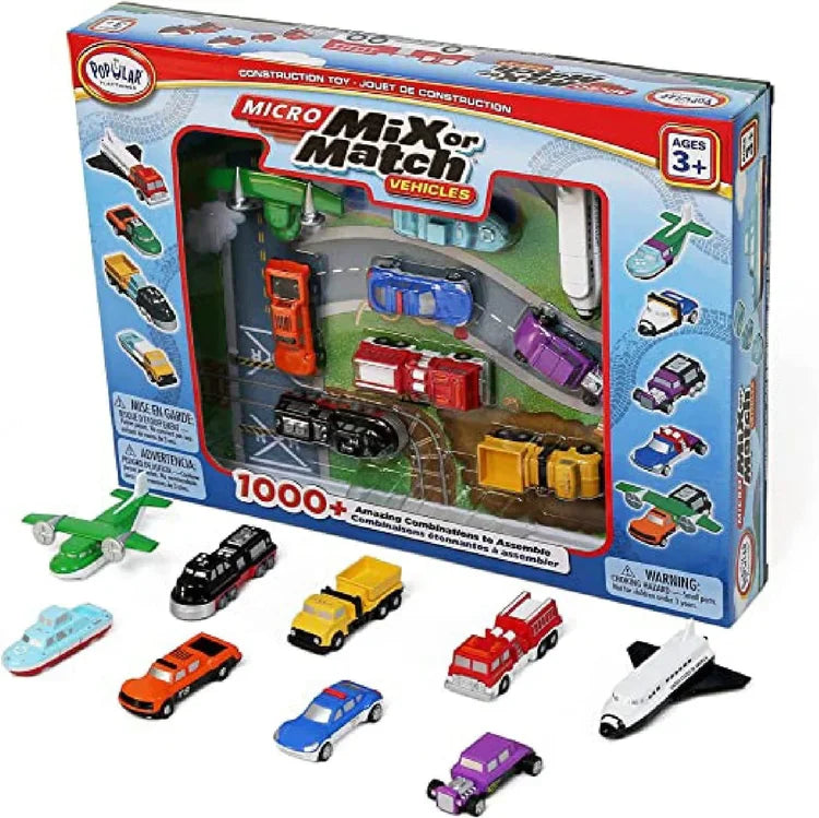 Popular Playthings - MICRO Mix or Match Vehicles - Deluxe Magnetic Toy Set