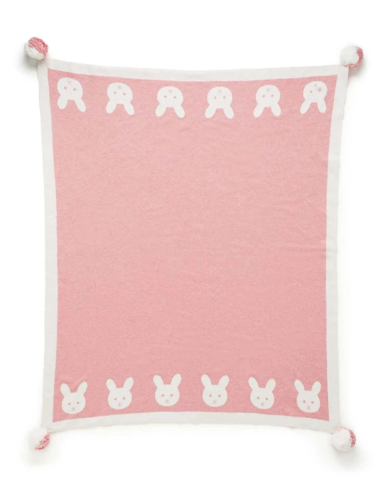 Purebaby 100 Organic Cotton Reversible Pom Pom Blanket Little Canadian
