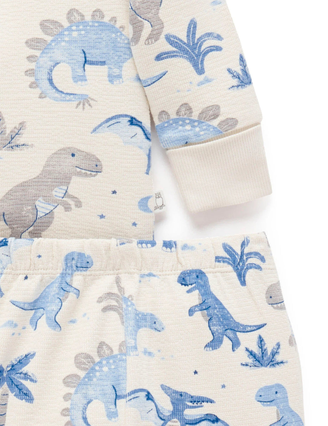 Purebaby Dino Long Sleeve Textured PJ Set Little Canadian