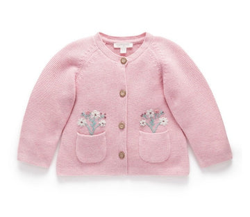 Purebaby - Embroidered Posie Cardigan 6-12m Baby & Toddler Clothing