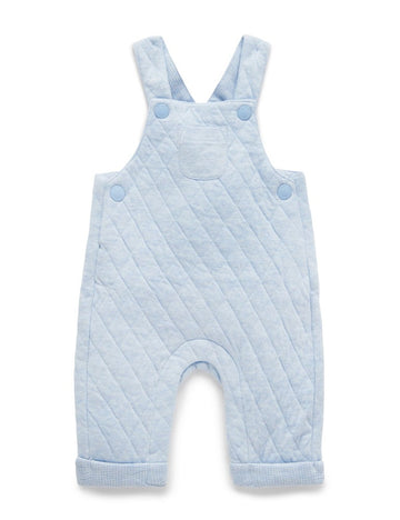 Purebaby - Essentials Quilted Overall Soft Blue Melange / 3-6m Baby & Toddler Clothing