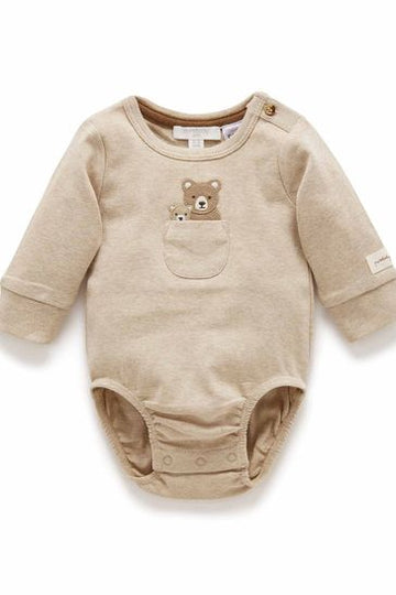 Purebaby - Family Peekaboo Bodysuit - Bears 3-6m Baby Clothing