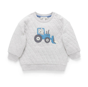Purebaby - Quilted Slouchy Pullover - Snow Plow Baby & Toddler Clothing