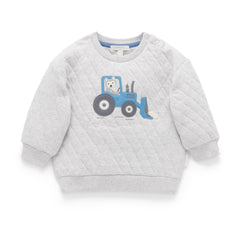 Purebaby - Quilted Slouchy Pullover - Snow Plow