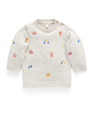 Purebaby - Snowy Embroidered Pullover