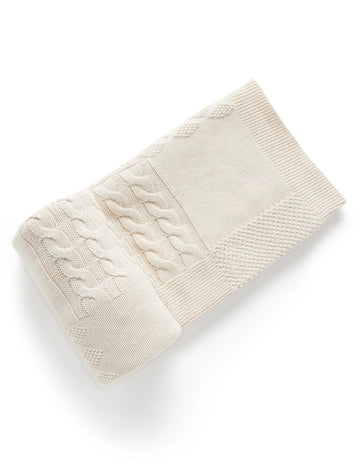 Purebaby - Textured Patchwork Blanket Wheat Melange Blankets & Swaddles