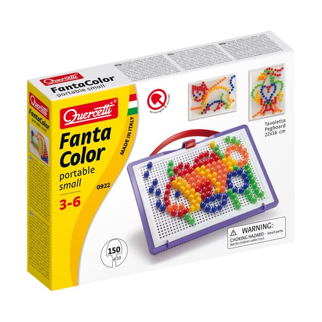 Quercetti - Fantacolor Tab - 150-Piece Portable Mosaic Pegboard