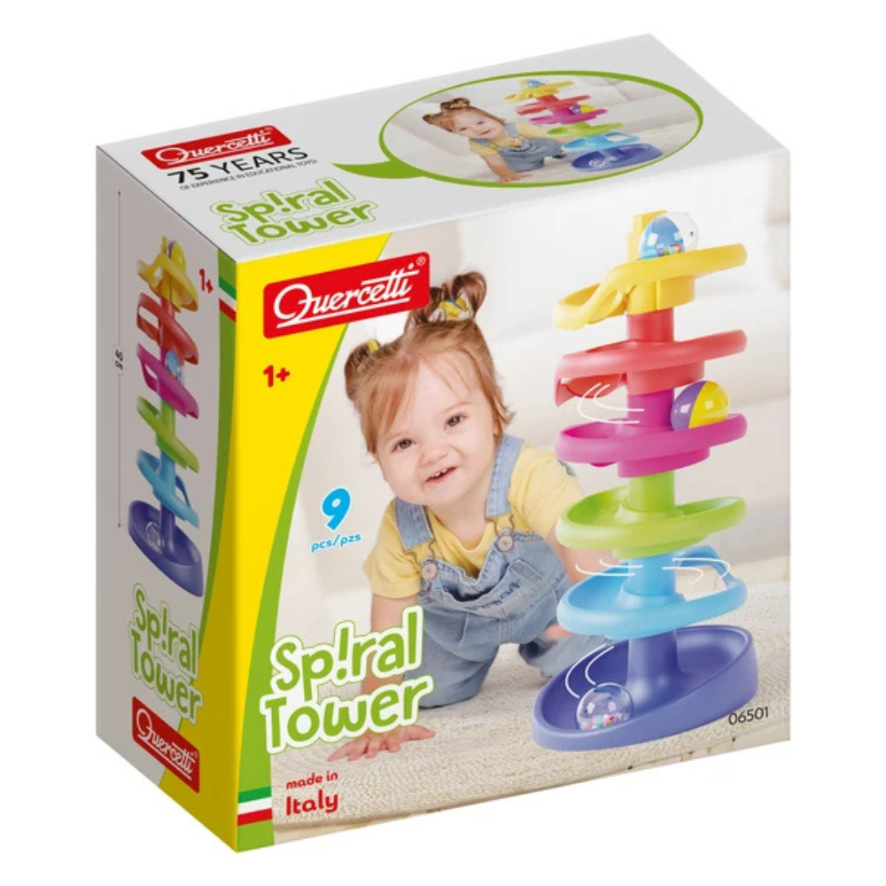 Quercetti - Spiral Tower - Colourful Rolling Ball Tower