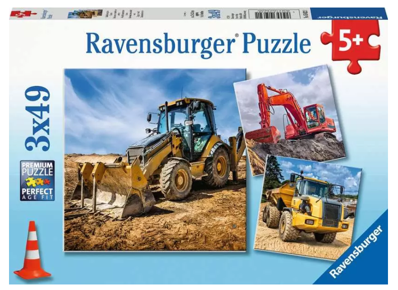 Ravensburger - Diggers at Work - 3x49 Piece Puzzles