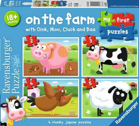 Ravensburger - On the Farm Puzzles - 4 pack