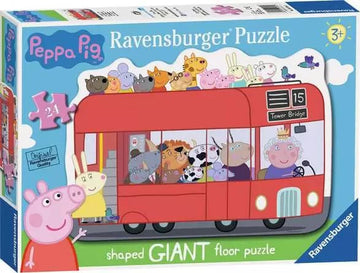 Ravensburger - Peppa Pig London Bus - Giant Shaped Floor Puzzle- 24pc Puzzles