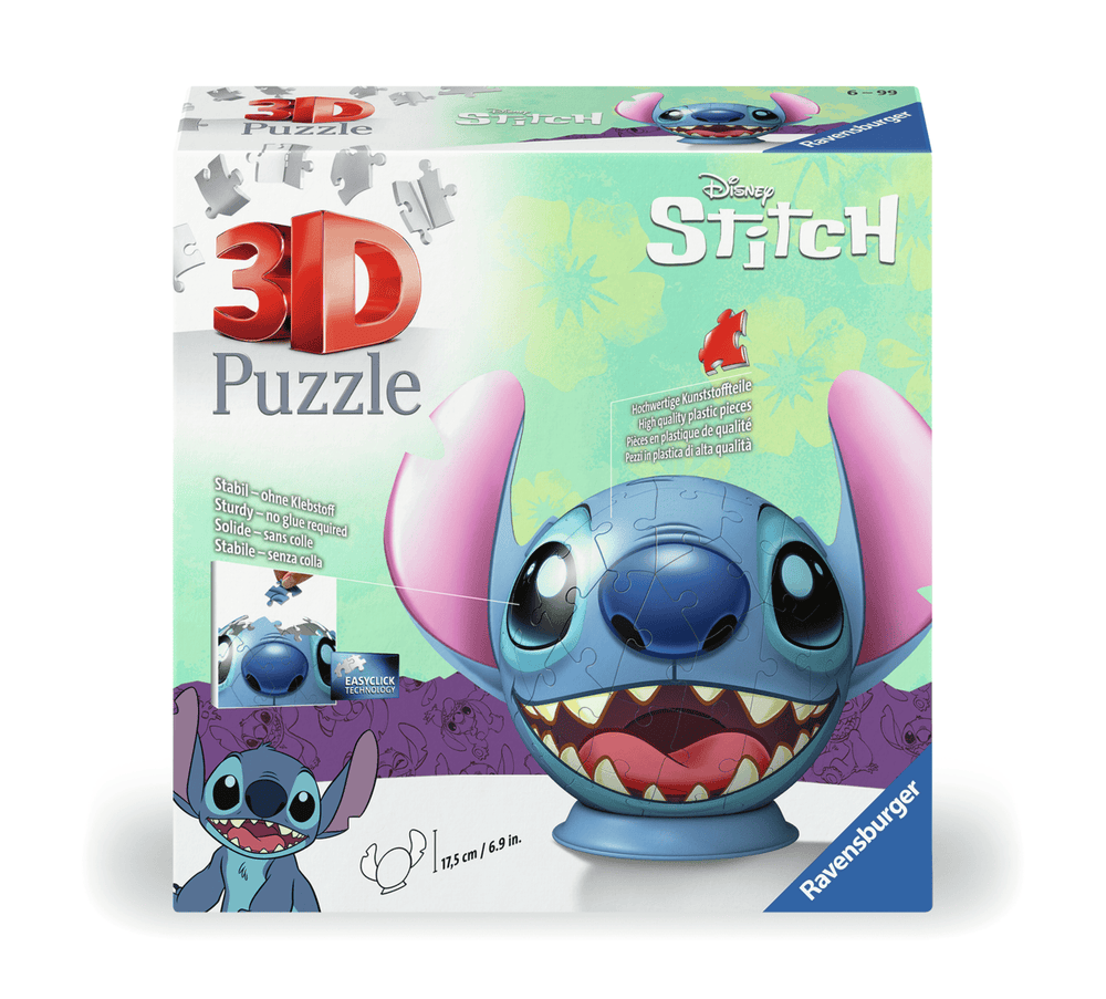 Ravensburger - Stitch Head w/Ears 3D Puzzle - 72 pc