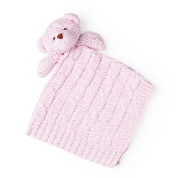 Rose Textiles - Cable Knit Bear Security Blanket
