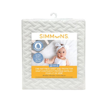 Simmons - 2-in-1 Crib Mattress Sheet and Protector Mattresses