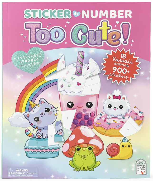 Sticker by Number Too Cute! Kawaii Sticker Activity Book