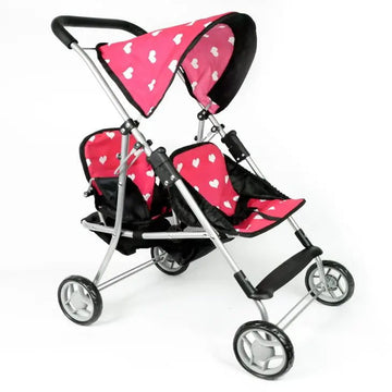 The New York Doll Collection - Twin Stroller with Basket and Hood Toddler Toys