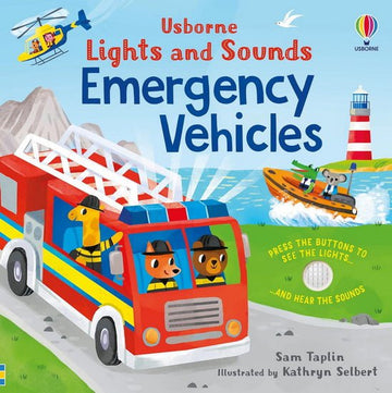 Usborne -  Lights and Sounds Emergency Vehicles Board Book Books