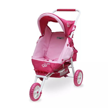 Valco Baby - Mini Marathon Doll Stroller with Toddler Seat Pink Butterfly Toys