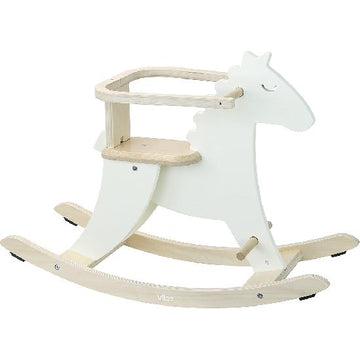 Vilac - Ride On Rocking Horse With Security Hoop - Ivory White Ride-Ons