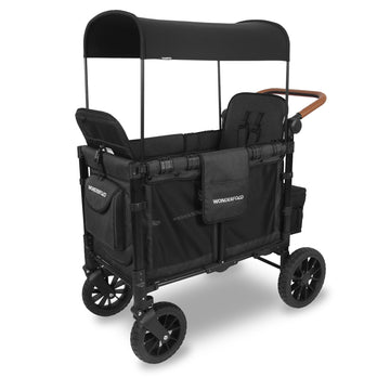 Wonderfold - W2 Luxe Premium Push Double Stroller Volcanic Black Wagons